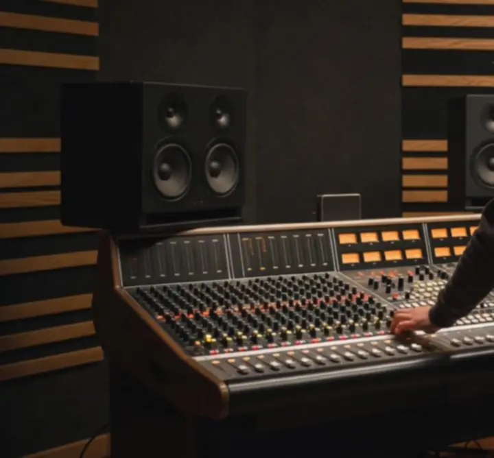 Artysta podczas sesji nagraniowej w studiu