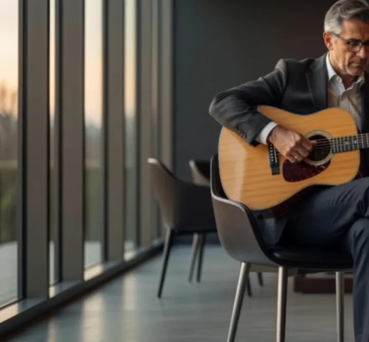 Klient testujący instrument w salonie