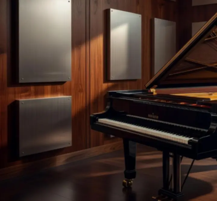 Wielki fortepian koncertowy w studencie
