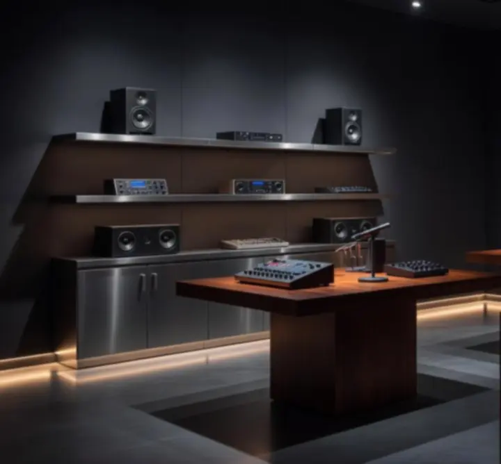 Profesjonalny sprzęt audio w studio nagraniowym