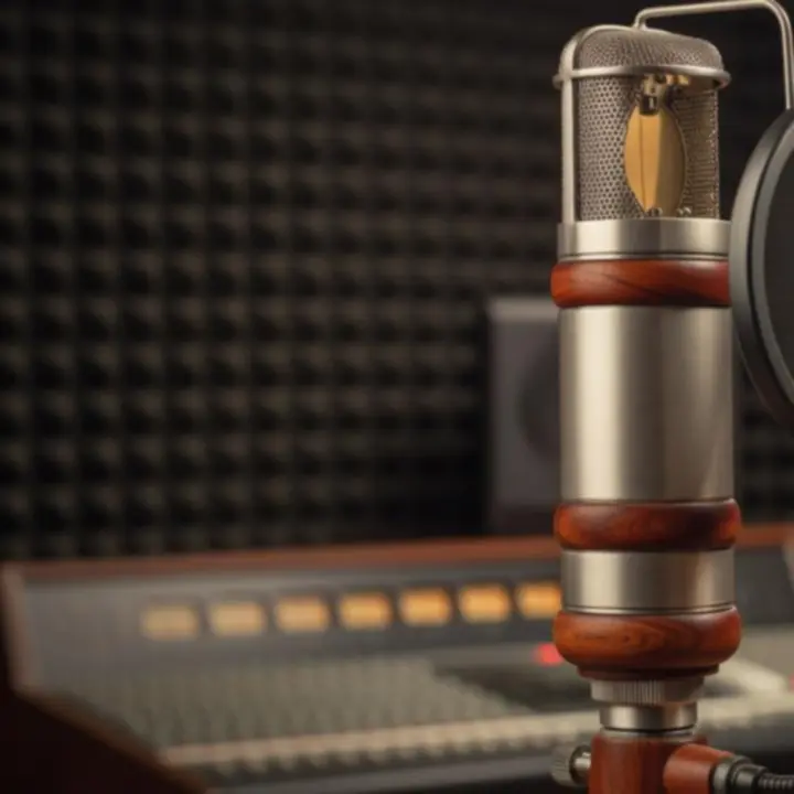 Detal akustyczny mikrofonu studyjnego
